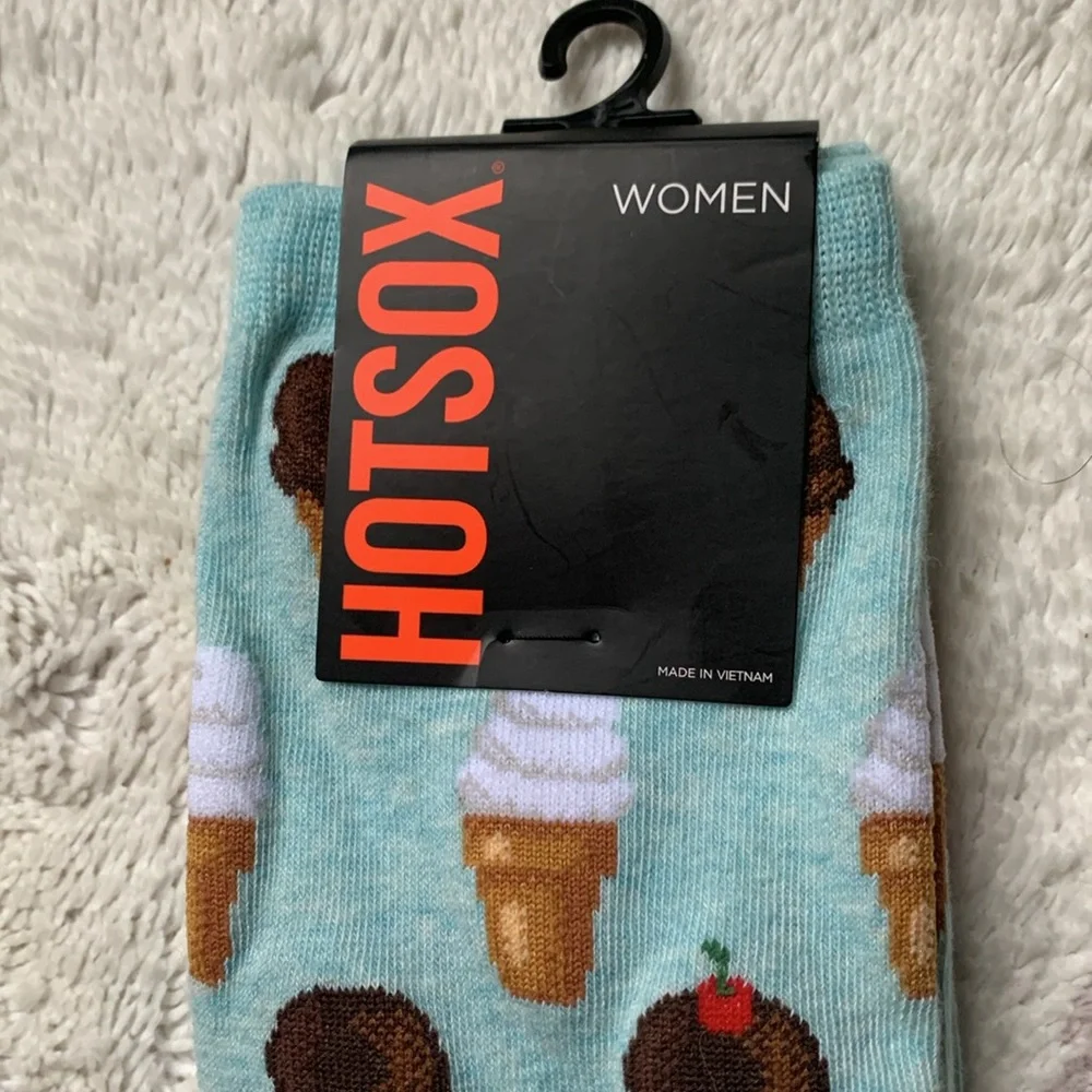 Hot Sox Ice Cream cones women’s socks Mint Melange NWT